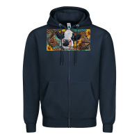 Navy Baby cow with sunflower and leopard Zipper Hoodie - RanaPortraitStore