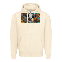 Sandshell Baby cow with sunflower and leopard Zipper Hoodie - RanaPortraitStore