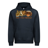 Navy Peace Love Dachshund Urban Hoodie - Jasminsmagicworld