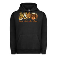 Pigment Black Peace Love Dachshund Urban Hoodie - Jasminsmagicworld