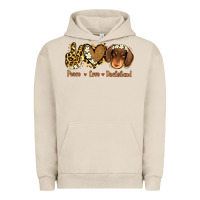 Pigment French Oak Peace Love Dachshund Urban Hoodie - Jasminsmagicworld