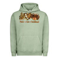 Pigment Oil Green Peace Love Dachshund Urban Hoodie - Jasminsmagicworld