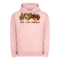 Pigment Salmon Peace Love Dachshund Urban Hoodie - Jasminsmagicworld