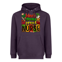 Plum Black strong proud Nurse juneteeenth Heavyweight Hoodie - Zillion Design Studio