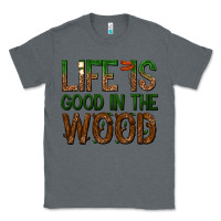 Charcoal Heather life is good in the wood Classic Tee - texasbilliewilder