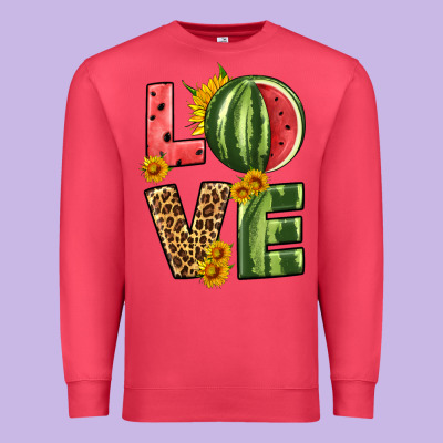 Love Watermelon Premium Sweatshirt Designed By Hra Design Shop