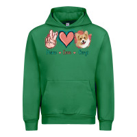 Emerald Peace Love Corgi Urban Hoodie - Jasminsmagicworld