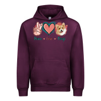 Mauve Wine Peace Love Corgi Urban Hoodie - Jasminsmagicworld