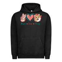 Pigment Black Peace Love Corgi Urban Hoodie - Jasminsmagicworld