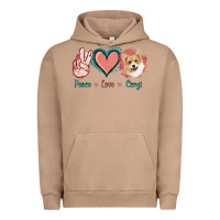 Pigment Burro Peace Love Corgi Urban Hoodie - Jasminsmagicworld
