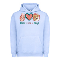 Pigment Grape Ice Peace Love Corgi Urban Hoodie - Jasminsmagicworld