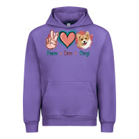 Tulip Peace Love Corgi Urban Hoodie - Jasminsmagicworld