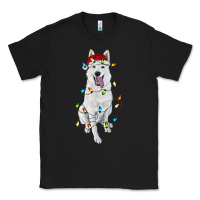 Black Christmas White Shepherd With Christmas Lights Classic Tee - RanaPortraitStore