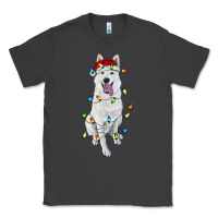 Smoke Christmas White Shepherd With Christmas Lights Classic Tee - RanaPortraitStore