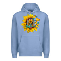 Colony Blue western sunflower  cross believe Premium Hoodie - BarkalooDesign