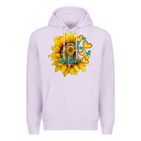 Lilac western sunflower  cross believe Premium Hoodie - BarkalooDesign