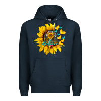 Navy western sunflower  cross believe Premium Hoodie - BarkalooDesign
