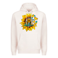 Pale Pink western sunflower  cross believe Premium Hoodie - BarkalooDesign
