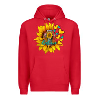 Red western sunflower  cross believe Premium Hoodie - BarkalooDesign