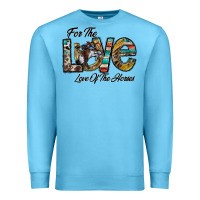 Ocean Blue for the love love of the horses Premium Sweatshirt - CowhideDigitalArt