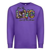 Purple for the love love of the horses Premium Sweatshirt - CowhideDigitalArt