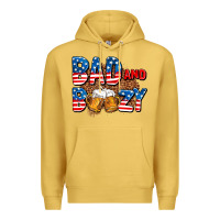 Antique Gold bad and boozy usa Premium Hoodie - AdoDesignShop