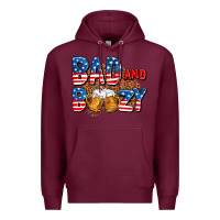 Burgundy bad and boozy usa Premium Hoodie - AdoDesignShop