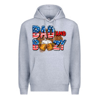 Heather Grey bad and boozy usa Premium Hoodie - AdoDesignShop