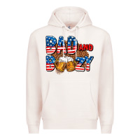 Pale Pink bad and boozy usa Premium Hoodie - AdoDesignShop