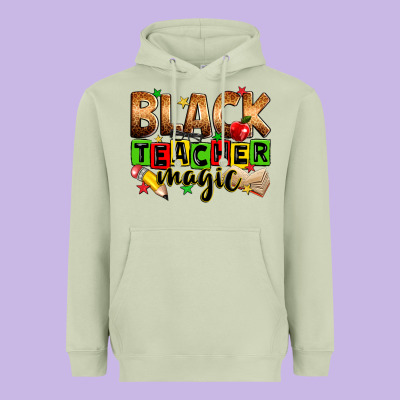 Black Teacher Magic Juneteenth Heavyweight Hoodie Designed By Zillion Design Studio