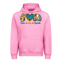 Fuchsia Pink Peace Love Cocker Spaniel Urban Hoodie - Jasminsmagicworld
