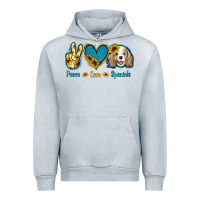 Heather Grey Peace Love Cocker Spaniel Urban Hoodie - Jasminsmagicworld