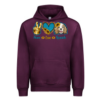 Mauve Wine Peace Love Cocker Spaniel Urban Hoodie - Jasminsmagicworld