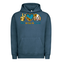 Pigment Midnight Navy Peace Love Cocker Spaniel Urban Hoodie - Jasminsmagicworld