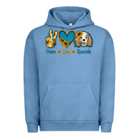Pigment Pebble Blue Peace Love Cocker Spaniel Urban Hoodie - Jasminsmagicworld