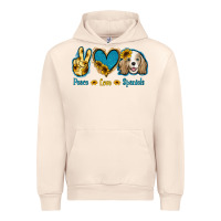 Sandshell Peace Love Cocker Spaniel Urban Hoodie - Jasminsmagicworld