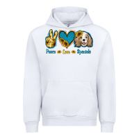 White Peace Love Cocker Spaniel Urban Hoodie - Jasminsmagicworld