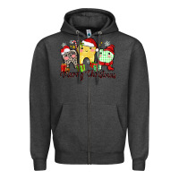 Charcoal Heather merry christmas tooth Zipper Hoodie - Zillion Design Studio