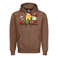 Chestnut merry christmas tooth Zipper Hoodie - Zillion Design Studio