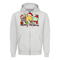 Dove Grey merry christmas tooth Zipper Hoodie - Zillion Design Studio