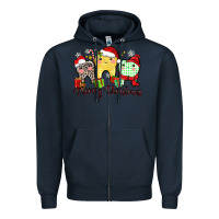Navy merry christmas tooth Zipper Hoodie - Zillion Design Studio