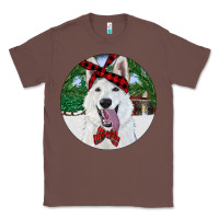 Chestnut Christmas White Shepherd With Cowhide Classic Tee - RanaPortraitStore