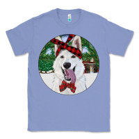 Colony Blue Christmas White Shepherd With Cowhide Classic Tee - RanaPortraitStore
