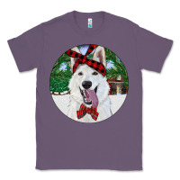 Lavender Christmas White Shepherd With Cowhide Classic Tee - RanaPortraitStore