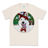 Natural Christmas White Shepherd With Cowhide Classic Tee - RanaPortraitStore