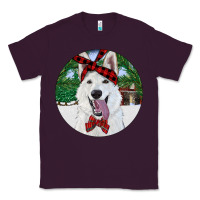 Plum Christmas White Shepherd With Cowhide Classic Tee - RanaPortraitStore