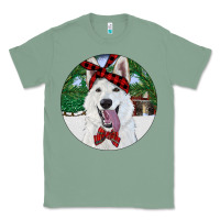 Sage Christmas White Shepherd With Cowhide Classic Tee - RanaPortraitStore