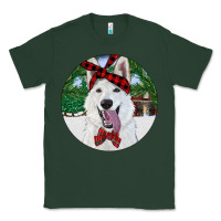 Sports Green Christmas White Shepherd With Cowhide Classic Tee - RanaPortraitStore