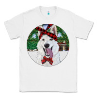 White Christmas White Shepherd With Cowhide Classic Tee - RanaPortraitStore