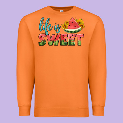 Life Is Sweet Premium Sweatshirt Designed By Hra Design Shop